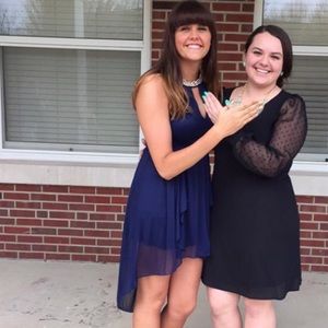 Blue high-low, formal dress